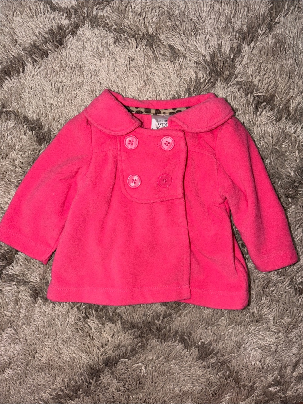 Carter's Bright Pink Double-Breasted Pea Coat